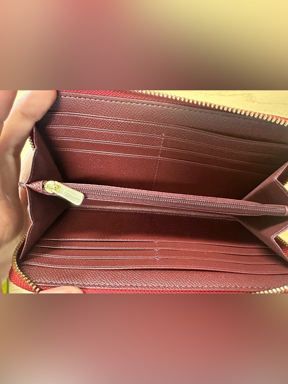 Coach Red Saffiano Leather Zip Around Wallet ♥️ - Picture 3 of 3